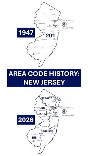 Area Code History: New Jersey #engineering #telecom