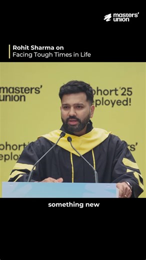 Insights by Masters’ Union on Instagram: "@rohitsharma45 on Facing Tough Times in Life At the Masters’ Union Convocation (PGP Batch 2025), Rohit Sharma speaks about moments that drained him mentally and physically. A raw reminder that tough phases are part of every long journey. Watch the full video on the Masters’ Union YouTube channel. Link in bio. [Rohit Sharma speech, tough times in life, resilience, mindset growth, Masters’ Union]"