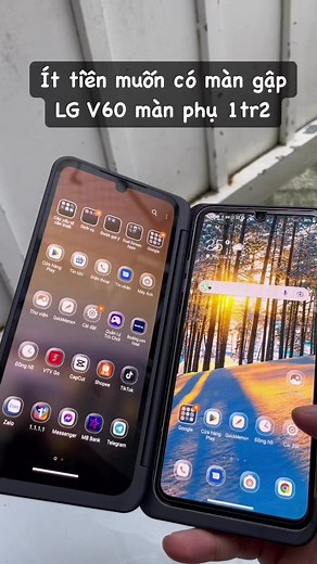 212 reactions · 97 comments | Lg V60 siêu phẩm cuối cùng nhà Lg gắn màn hình phụ vô thành máy gập #lgv60thinq #lgv60 #lg | Luận Tecno | Facebook