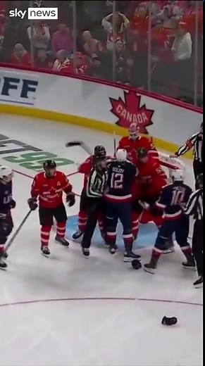 Ice hockey game between USA and Canada has three fights in first nine seconds