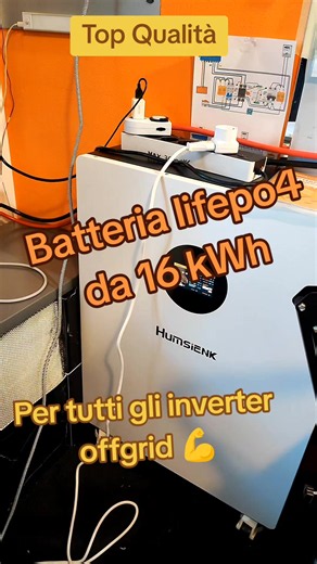 Batteria LiFePO4 51.2V 316Ah Humsienk: 16,18 kWh per Fotovoltaico