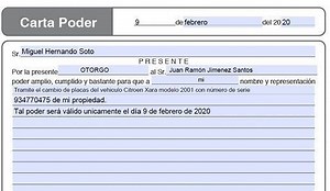 Como llenar una carta poder