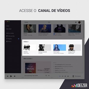 O novo aplicativo de desktop da Deezer já está disponível! >> bit.ly/AppDesktopDzr Uma das novidades dele é o canal de vídeos, que disponibiliza entrevistas e Deezer Sessions exclusivas! Quer saber como acessar todo esse conteúdo? A gente te mostra! | Deezer