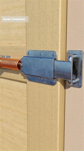 New Sliding Gate Lock Hook System 🪝 👀 #wood #shorts #diy