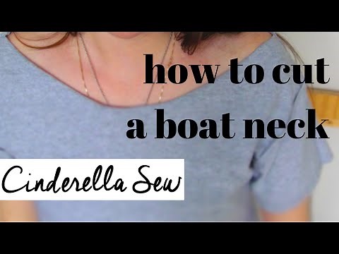 How to cut a boat neck - Make a boat neckline on a shirt - Easy DIY Tshirt Tutorial