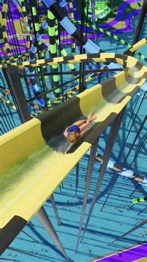 Yellow Venom Water Slide - Planet Coaster 2 #waterslide #waterpark #planetcoaster2