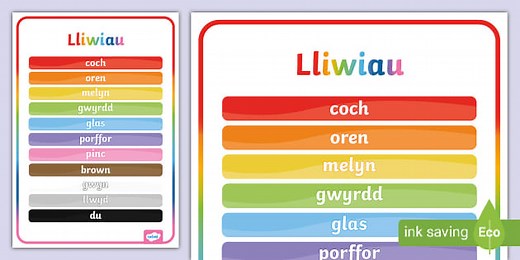 Welsh Language Colours Poster