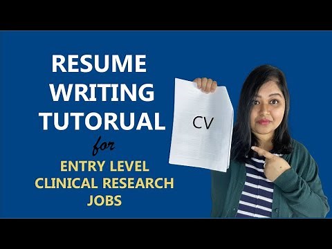 RESUME WRITING TUTORIAL - CLINICAL RESEARCH ASSISTANT JOBS [Entry Level CV]