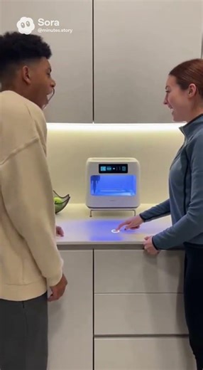 Futuristic Kitchen Prank: Micro-Robot Shoulder Tap Gets HILARIOUS Reaction #techprank #robotarm