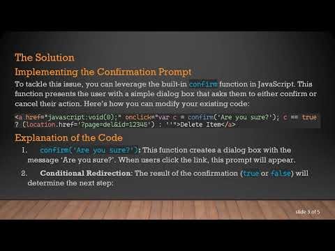 How to Add a Confirmation Page Before Deleting Data Using JavaScript
