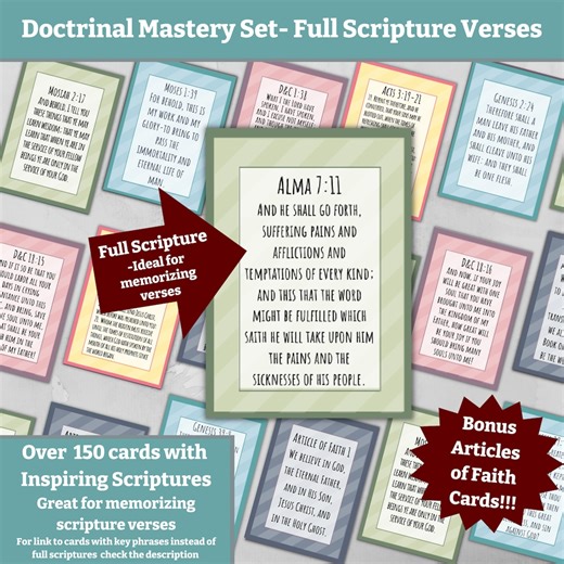 LDS Doctrinal Mastery Scripture Cards: Old & New Testament (printable) - Etsy