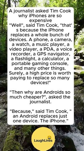 Tim Cook Explains Why iPhones Are Expensive… Android Fans Won’t Like This 😂📱 #funny #laugher #jokes