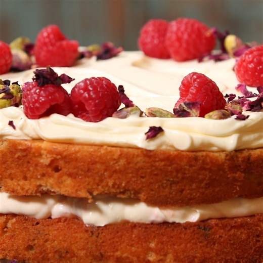 Pistachio, Raspberry & Rose Cake