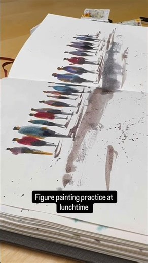Easy and quick watercolor figure practice exercise