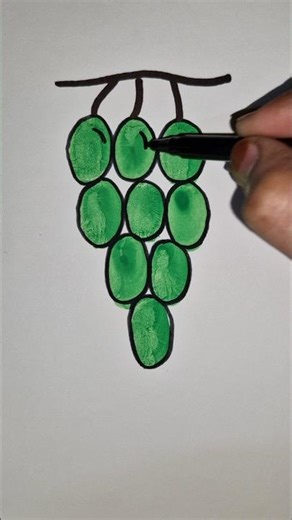 simple art grapes 🍇 😋 👌 #artforkids #drawing #trending video