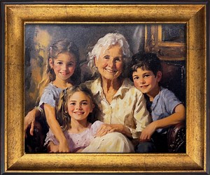 Custom Family Portrait Oil Painting: Hand-painted on Canvas, Grandparent Gift - Etsy