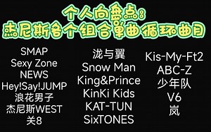 【盘点 ‖ 杰尼斯】J家各个组合就算是路人也得说好听的歌曲 ！！！