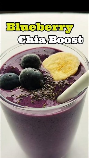 Blueberry Chia Smoothie | Healthy 2-Min Breakfast Drink 🫐