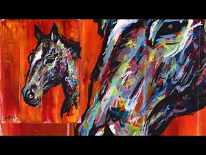 How to Paint Sketch a Horse - Videos For Kids