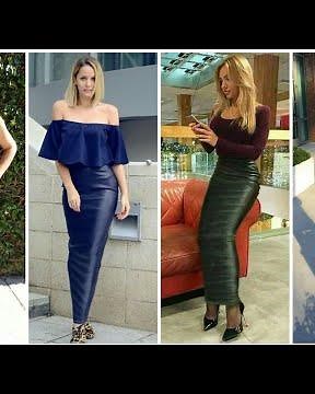 Marvelous and sensational leather latex hobble skirts outfits for women & girls#2022