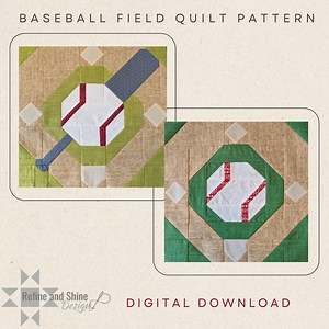 Baseball Field Homerun Quilt Block PDF Pattern - Etsy