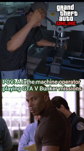 POV: A lathe machine operator playing GTA V online bunker misson #gtavonline #workshop