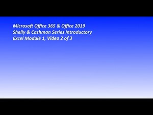 Excel Module 1, Video 2 of 3