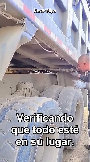 Asegurando la caja de un camión de volteo: Paso a paso #worker #process #dump truck #heavy machinery