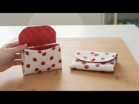 So Easy! 10-Minute Two-Pocket Mini Wallet DIY 👛 Quick & Easy Sewing | card wallet