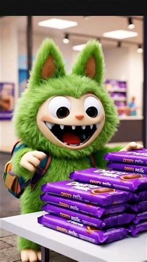 Labubu Steals Dairy Milk 🍫 | Funny & Cute Short Story #labubu #catvideos #cat