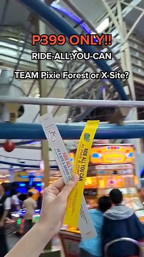 🤩 𝐑𝐈𝐃𝐄-𝐀𝐋𝐋-𝐘𝐎𝐔-𝐂𝐀𝐍 𝐏𝟑𝟗𝟗 𝐎𝐍𝐋𝐘 🤩 Weekend thrill mode activated 🚨 Get the P399 Ride All You Can Pass and enjoy unlimited rides from open to close. Perfect for barkadas, families and anyone craving nonstop fun! Full mechanics here: https://bit.ly/RideAllYouCanMechanics #XSiteAmusementCenter #PixieForestAmusementCenter #Festival #FestivalMall #FilinvestMalls #FestivalAlabang #Alabang #Filinvest #Entertainment #CelebrateEverydayMoments | Festival Mall