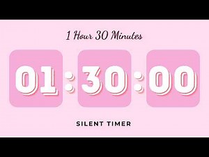 🌸 1 Hour 30 Minutes Silent Timer | Cute Ending Alarm | Pastel Pink Aesthetic | Study & Focus