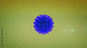 macrophage and coronavirus, macrophage kills the viruses, 3d rendered macrophage and virus, inside human body, Medical video background, viruses in the human body, Human Immune System attack the virus