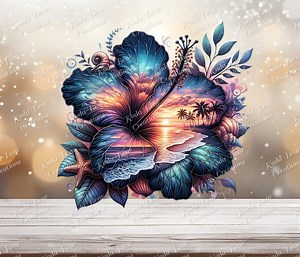 Hibiscus Beach Exposure UV DTF Decal-d055 - Etsy