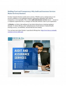 Build Trust & Transparency with Expert Audit and Assurance Services - SlideServe