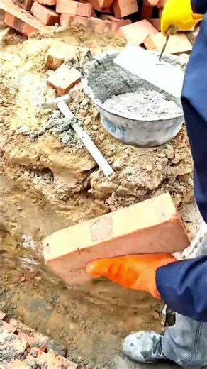 Underground Brick Wall Work | Wide & Strong Foundation