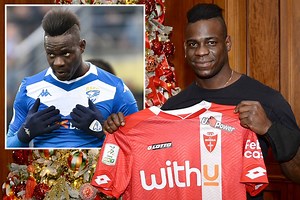 Mario Balotelli branded 'classless' in X-rated banner by Brescia fans after returning to old club with new side Monza