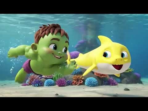 El baile de Hulk y Baby Shark 💚🦈🕺 | Dibujos animados para niños y canciones divertidas