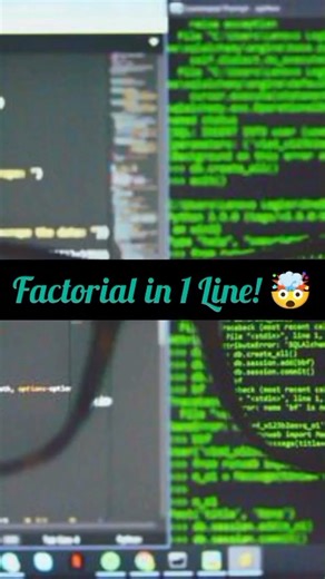 🚀 Calculate factorial in python in just one line 🤯 #pythonshorts