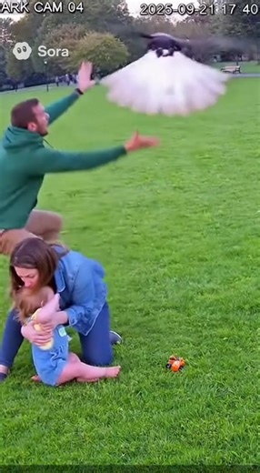 A giant bird swooped down trying to grab a baby in the park — but the parents rushed in just in time to save their child! Full CCTV footage shows the shocking moment. Stay alert and watch till the end! #CCTV #GiantBirdAttack #BabyRescue #ParentsHeroic #AnimalAttack #ViralVideo #ChildSafety #TrueStory #BraveParents #CCTVFootage #BirdSwoop #Alert #Shorts #Viral #RealIncident