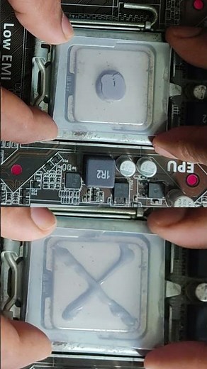 Thermal paste pattern dot vs x #shorts