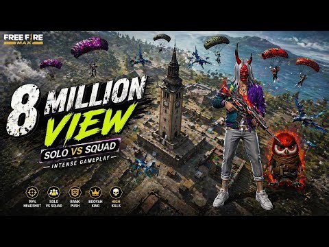 Clock Tower Intense Fight 🔥 Solo | Free Fire Gameplay