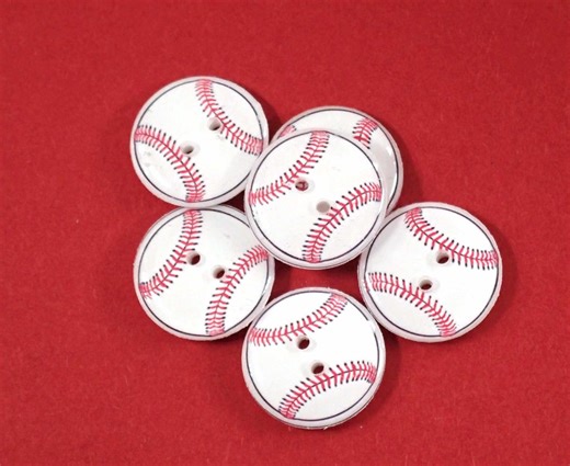 6 Handmade Baseball Themed Sewing Buttons. 3/4" or 20 Mm. - Etsy Canada