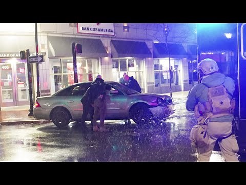 Secret Service protects Joe Biden as car slams into presidential motorcade