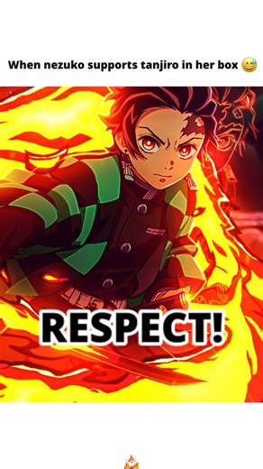 When Nezuko supports Tanjiro in her box #demonslayer #fypシ #nezuko
