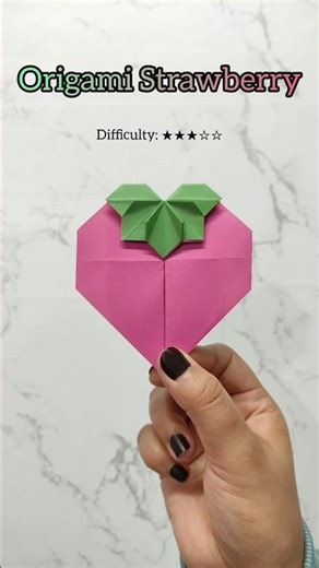 Origami Strawberry Bookmark Demo | Easy Corner Bookmark from One Sheet