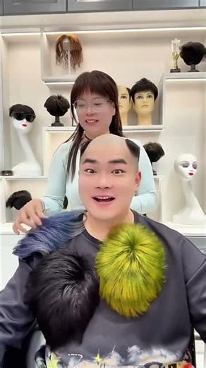 This Expression Is Really Amazing😄#Tóc Giả Nam #Tóc Giả#メンズウィッグ #ウィッグ