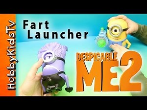 Despicable ME 2 - Toot Launcher and Purple Minion - Posable Action Figures - Toy Play and Review