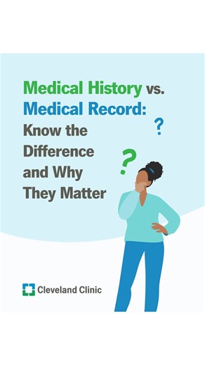 Your healthcare team needs certain information directly from you — that’s your medical history. They also look at your medical record, which includes details from past visits, tests, diagnoses and more. Understanding how your health information is recorded can help you take charge of your care. | Cleveland Clinic