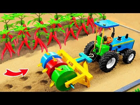diy tractor plough and seeding machine science project I chilli farming